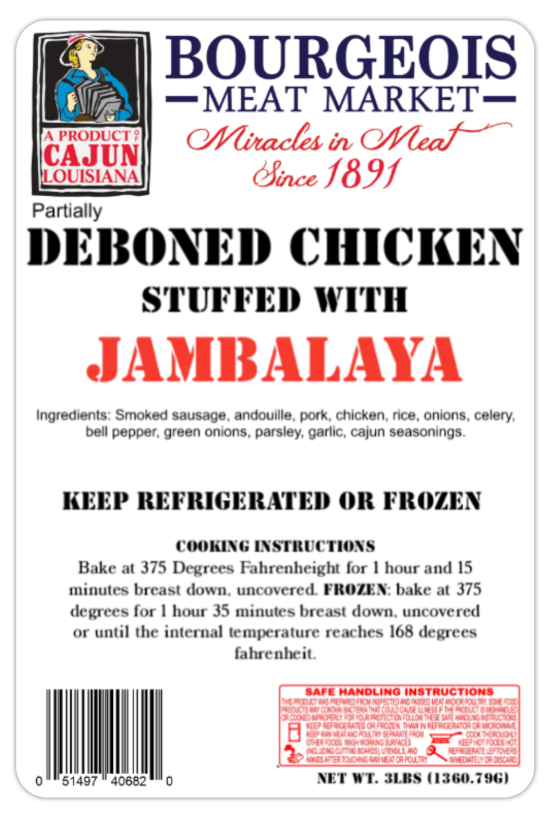 Cajun Stuffed Chicken (Boneless)