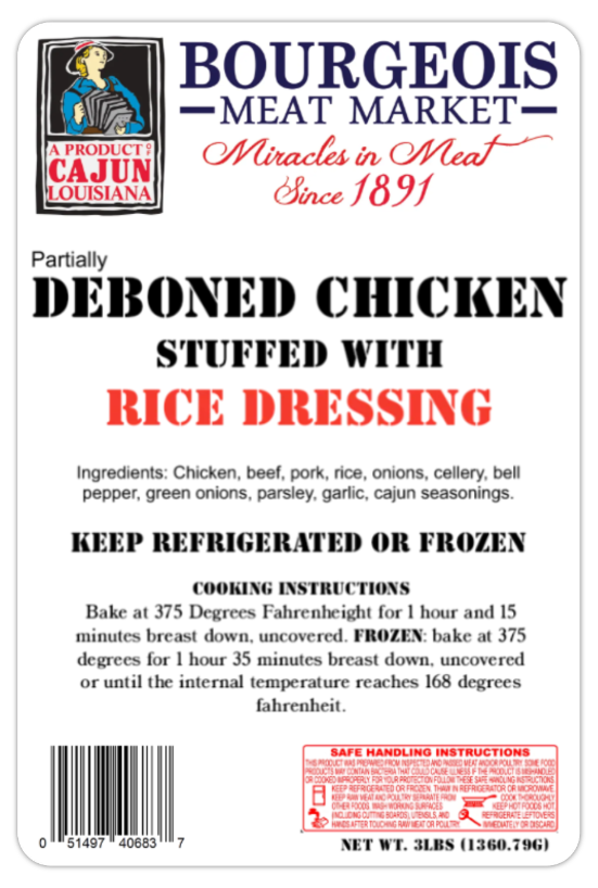 Cajun Stuffed Chicken (Boneless)