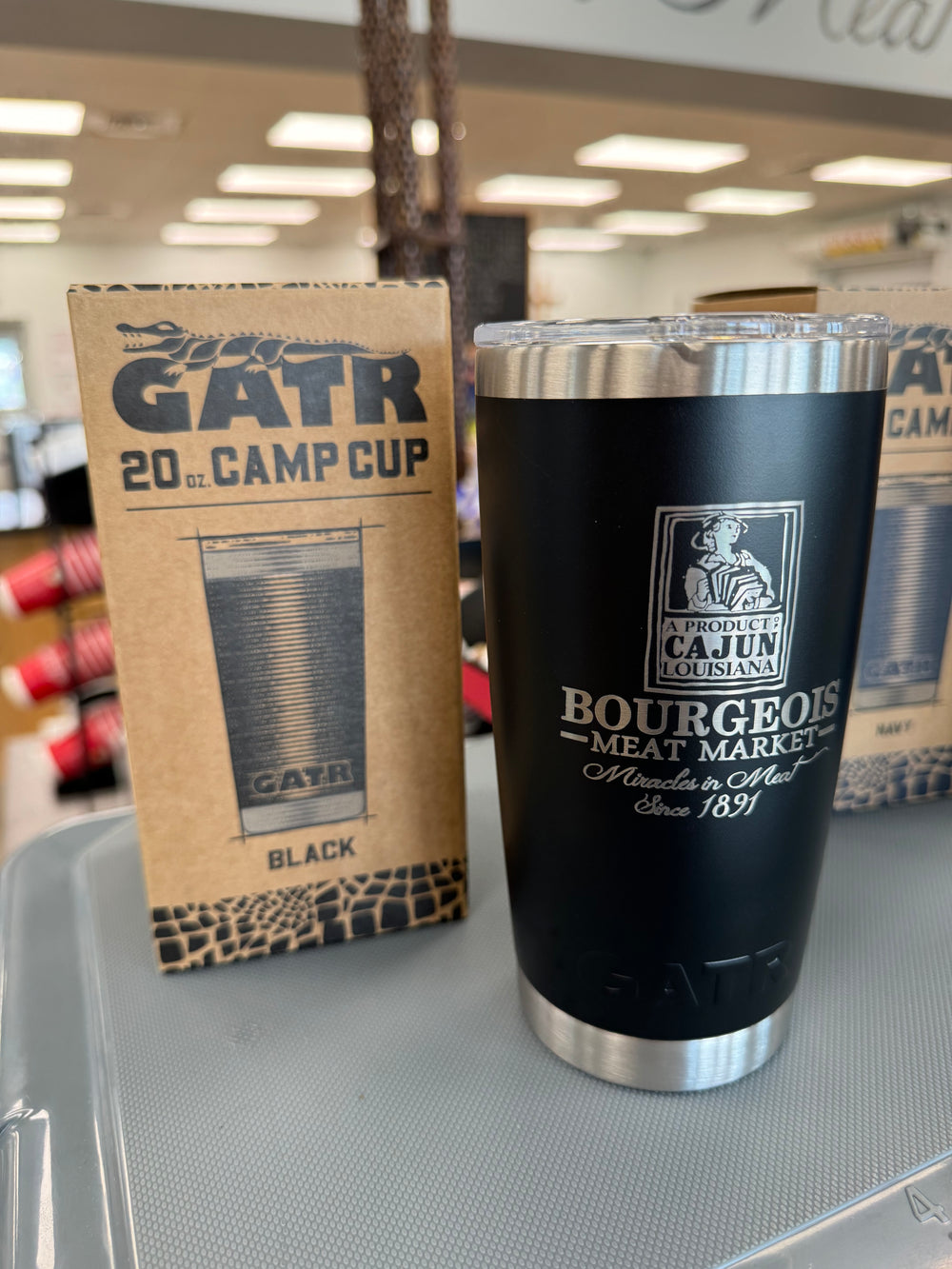 Bourgeois 20oz Sipper by GATR Coolers - Stainless steel tumbler with straw lid for hot and cold beverages