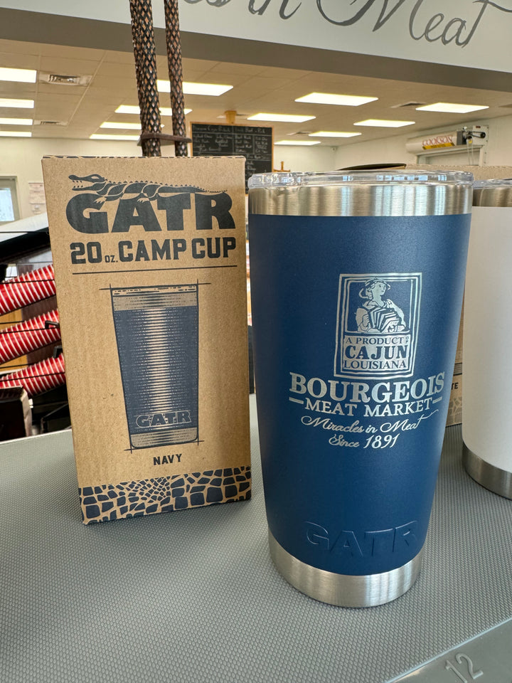 Bourgeois 20oz Sipper by GATR Coolers - Stainless steel tumbler with straw lid for hot and cold beverages